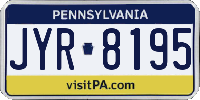 PA license plate JYR8195