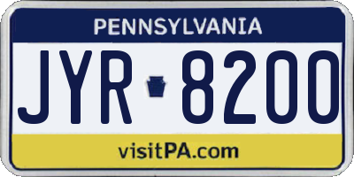PA license plate JYR8200