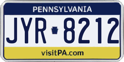 PA license plate JYR8212