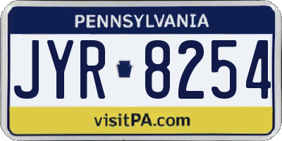 PA license plate JYR8254