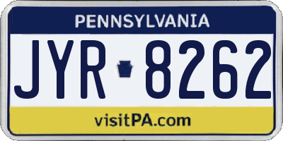 PA license plate JYR8262