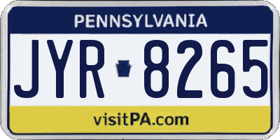 PA license plate JYR8265