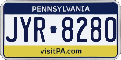 PA license plate JYR8280