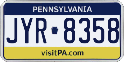 PA license plate JYR8358