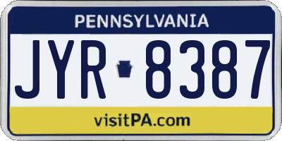 PA license plate JYR8387