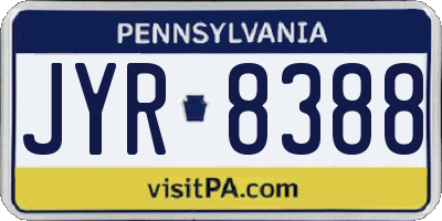 PA license plate JYR8388