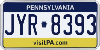 PA license plate JYR8393