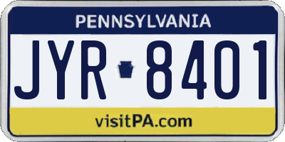 PA license plate JYR8401