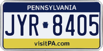 PA license plate JYR8405