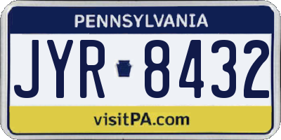 PA license plate JYR8432