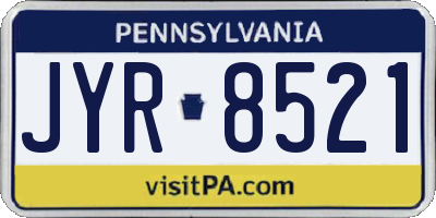 PA license plate JYR8521