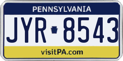 PA license plate JYR8543