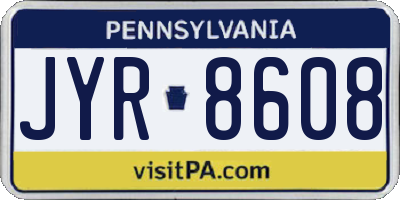 PA license plate JYR8608
