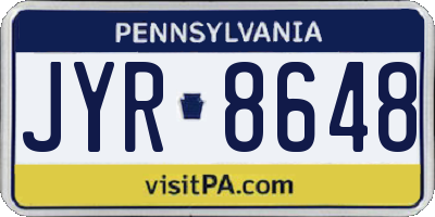 PA license plate JYR8648