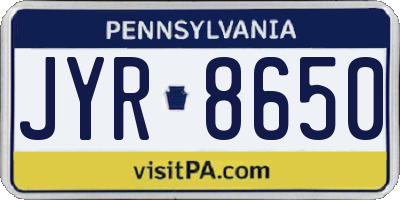 PA license plate JYR8650