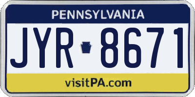 PA license plate JYR8671