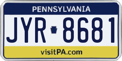 PA license plate JYR8681