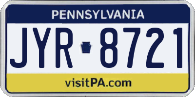 PA license plate JYR8721