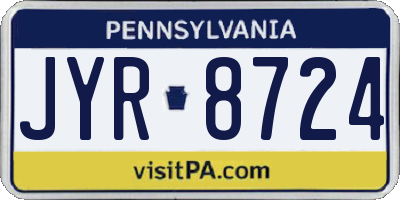 PA license plate JYR8724