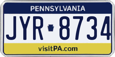 PA license plate JYR8734