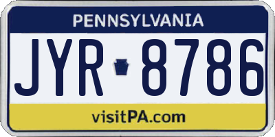 PA license plate JYR8786