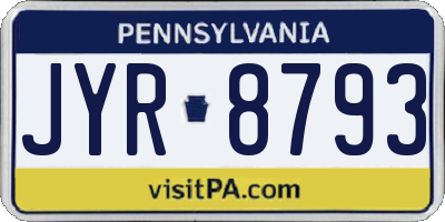 PA license plate JYR8793