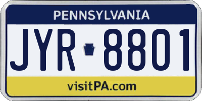 PA license plate JYR8801