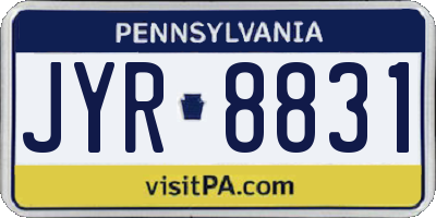 PA license plate JYR8831