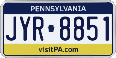PA license plate JYR8851