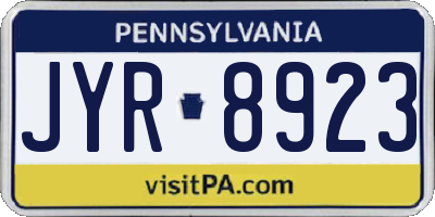 PA license plate JYR8923