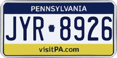 PA license plate JYR8926
