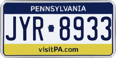 PA license plate JYR8933