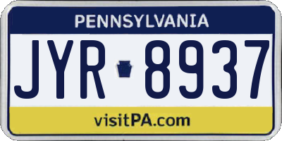 PA license plate JYR8937
