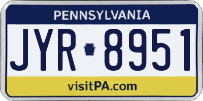 PA license plate JYR8951