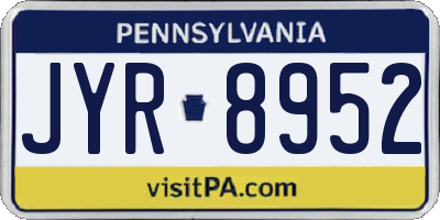 PA license plate JYR8952