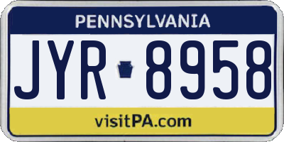 PA license plate JYR8958