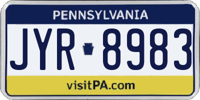 PA license plate JYR8983