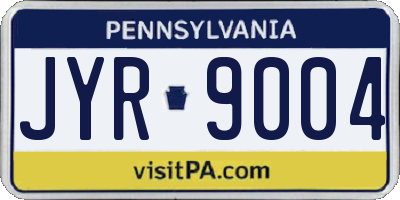 PA license plate JYR9004