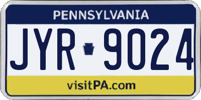 PA license plate JYR9024