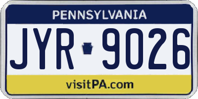 PA license plate JYR9026