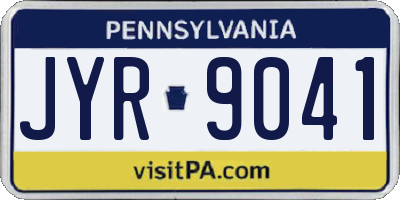 PA license plate JYR9041