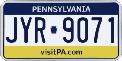 PA license plate JYR9071