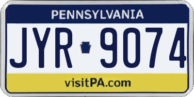 PA license plate JYR9074