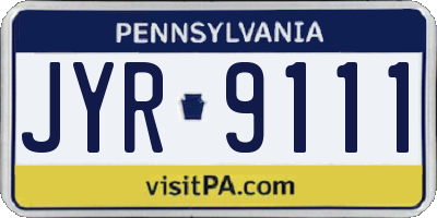 PA license plate JYR9111