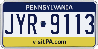 PA license plate JYR9113