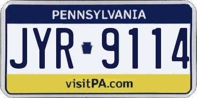 PA license plate JYR9114
