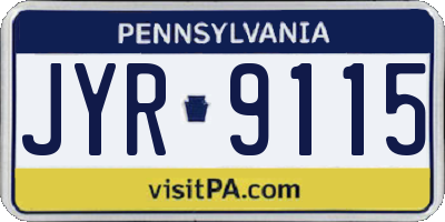 PA license plate JYR9115