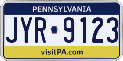 PA license plate JYR9123