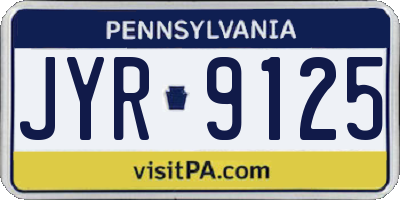 PA license plate JYR9125