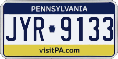 PA license plate JYR9133